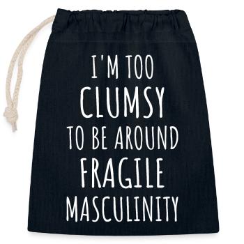 Zu ungeschickt, um in der Nähe von Fragile Masculinity IV zu sein - Verschließbarer Geschenkbeutel aus Baumwolle (25x30cm) - Navy - Vorne
