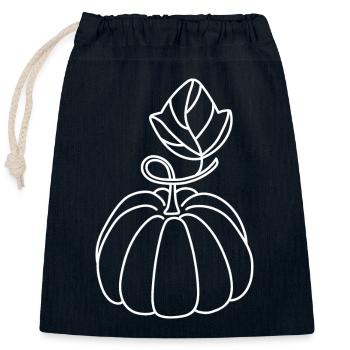 Croquis dessiné à la citrouille - Sac cadeau en coton avec cordon (25 x 30 cm) - bleu marine - Devant
