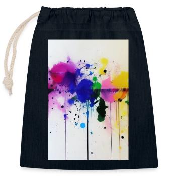 Paint splashes - Closable cotton gift bag (25x30cm) - navy - Front