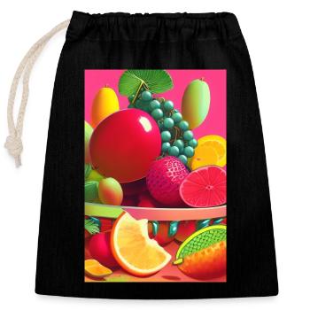 Fruit - Closable cotton gift bag (25x30cm) - black - Front