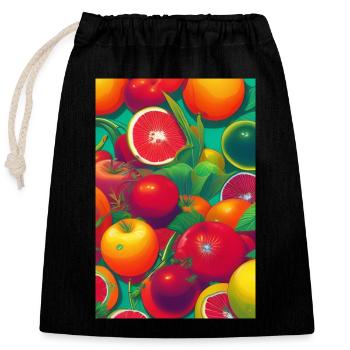 Fruit - Closable cotton gift bag (25x30cm) - black - Front