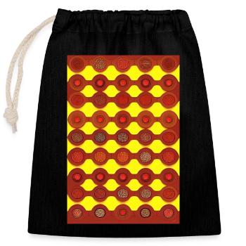 Motif vintage - Sac cadeau en coton avec cordon (25 x 30 cm) - noir - Devant