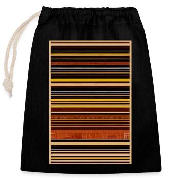 Motif vintage - Sac cadeau en coton avec cordon (25 x 30 cm) - noir - Devant