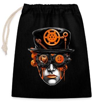 Steampunk Droog - Sac cadeau en coton avec cordon (25 x 30 cm) - noir - Devant