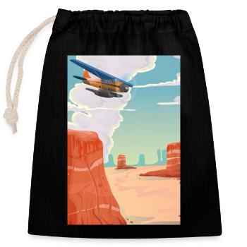 Cartoon Grand Canyon - Closable cotton gift bag (25x30cm) - black - Front