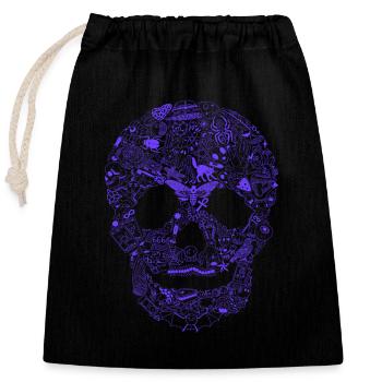 Gothic Skull Goth Style Dark Heavy Metal WGT - Closable cotton gift bag (25x30cm) - black - Front