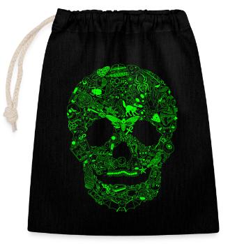 Gothic Skull Goth Style Dark Heavy Metal WGT - Closable cotton gift bag (25x30cm) - black - Front