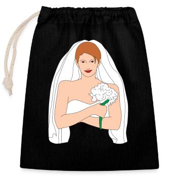 bride to be braun 2 - Verschließbarer Geschenkbeutel aus Baumwolle (25x30cm) - Schwarz - Vorne