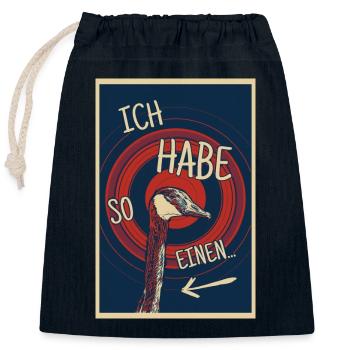 Ich habe so einen Hals - Gänsehals witzig - Verschließbarer Geschenkbeutel aus Baumwolle (25x30cm) - Navy - Vorne