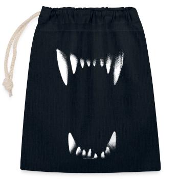 Be careful, snappy! Vampire Teeth Dracula Halloween - Closable cotton gift bag (25x30cm) - navy - Front