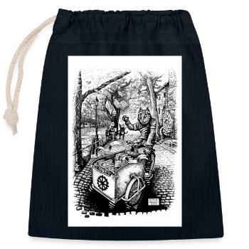 Inzwischen in Krakau [Poland] - Verschließbarer Geschenkbeutel aus Baumwolle (25x30cm) - Navy - Vorne