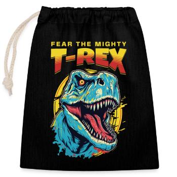 T-Rex Dinosaurier Dino Tyrannosaurus Rex Vintage - Verschließbarer Geschenkbeutel aus Baumwolle (25x30cm) - Schwarz - Vorne