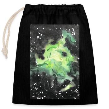 Galaxy Nebula Galaxie Nebel Nerd Astronomie space - Verschließbarer Geschenkbeutel aus Baumwolle (25x30cm) - Schwarz - Vorne