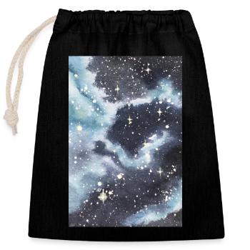 Galaxy Nebula Galaxie Nebel Nerd Astronomie space - Verschließbarer Geschenkbeutel aus Baumwolle (25x30cm) - Schwarz - Vorne