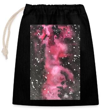Galaxy Nebula Galaxie Nebel Nerd Astronomie space - Verschließbarer Geschenkbeutel aus Baumwolle (25x30cm) - Schwarz - Vorne