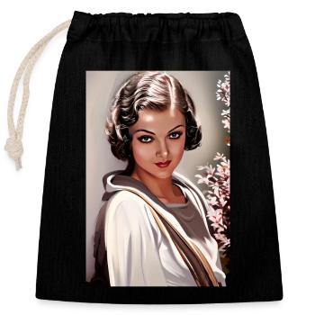 Myrna Loy, 1932 - Closable cotton gift bag (25x30cm) - black - Front