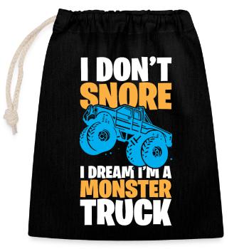 Monster Truck - Closable cotton gift bag (25x30cm) - black - Front