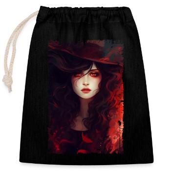 Dark - There's witches 01 - Closable cotton gift bag (25x30cm) - black - Front