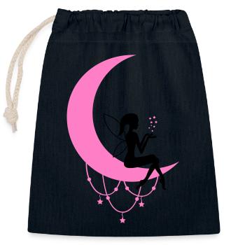 fee elfe halbmond fantasie - Verschließbarer Geschenkbeutel aus Baumwolle (25x30cm) - Navy - Vorne