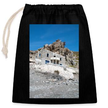 place perdue Empros Therme à Therma Springs - Sac cadeau en coton avec cordon (25 x 30 cm) - noir - Devant