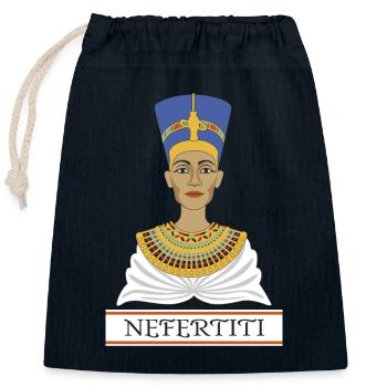 Nofretete - Verschließbarer Geschenkbeutel aus Baumwolle (25x30cm) - Navy - Vorne