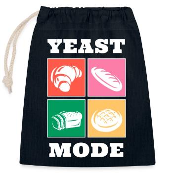 Yeast Fashion Funny Bread Illustration - Closable cotton gift bag (25x30cm) - navy - Front