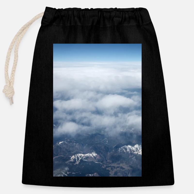 Wolkenformationen und die Alpen in der Nähe der Zugspitze - Verschließbarer Geschenkbeutel aus Baumwolle (25x30cm) - Schwarz