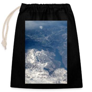 Formations nuageuses et Alpes près de la Zugspitze - Sac cadeau en coton avec cordon (25 x 30 cm) - noir - Devant