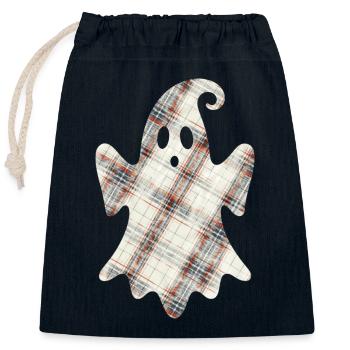süßer Geist Schottland Gespenst Tartan Halloween - Verschließbarer Geschenkbeutel aus Baumwolle (25x30cm) - Navy - Vorne
