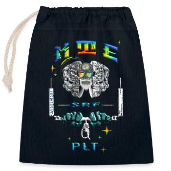 Pilote de kitesurf - Sac cadeau en coton avec cordon (25 x 30 cm) - bleu marine - Devant