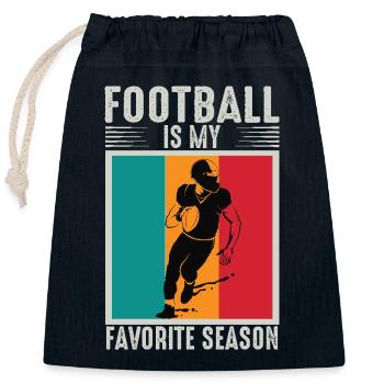 Football américain - Sac cadeau en coton avec cordon (25 x 30 cm) - bleu marine - Devant