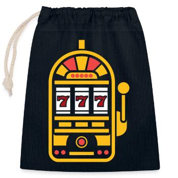 Kasino - Verschließbarer Geschenkbeutel aus Baumwolle (25x30cm) - Navy - Vorne