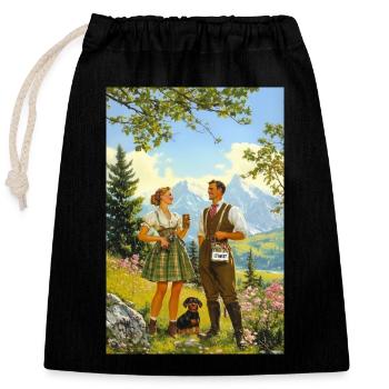 Summit Drinker 2.0 - Closable cotton gift bag (25x30cm) - black - Front
