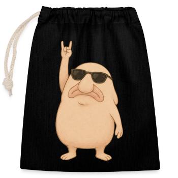 Blobfish Rocks - Closable cotton gift bag (25x30cm) - black - Front