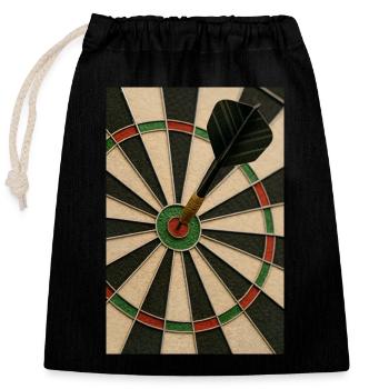 Sports - Darts/Darts - Closable cotton gift bag (25x30cm) - black - Front