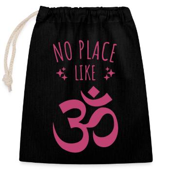No Place Like Yoga - Closable cotton gift bag (25x30cm) - black - Front