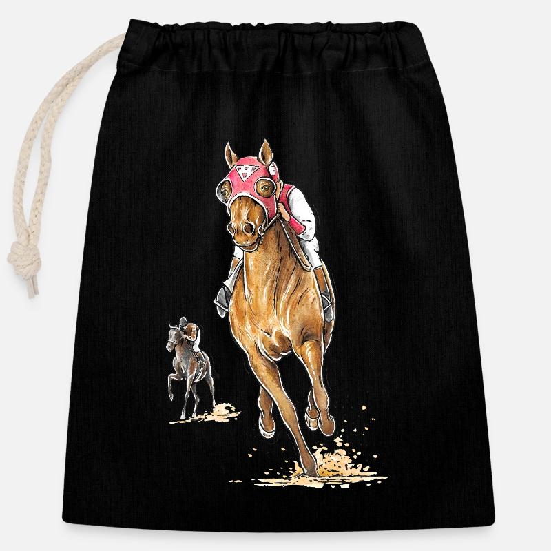 Seabiscuit - Closable cotton gift bag (25x30cm) - black