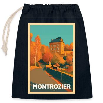 Montrozier, ein Dorf in Frankreich - Verschließbarer Geschenkbeutel aus Baumwolle (25x30cm) - Navy - Vorne