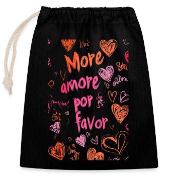 more amore - Verschließbarer Geschenkbeutel aus Baumwolle (25x30cm) - Schwarz - Vorne