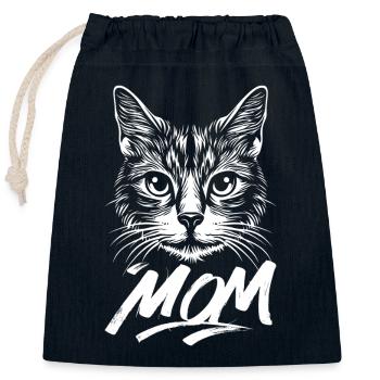 Cat-Mom-Katze-Kitten-Katzen-Cats - Verschließbarer Geschenkbeutel aus Baumwolle (25x30cm) - Navy - Vorne