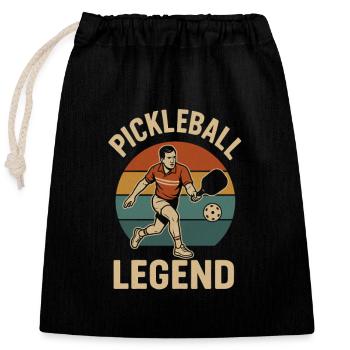 Légende du pickleball rétro - Sac cadeau en coton avec cordon (25 x 30 cm) - noir - Devant