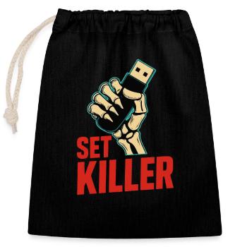 Set Killer – DJ Power - Sac cadeau en coton avec cordon (25 x 30 cm) - noir - Devant