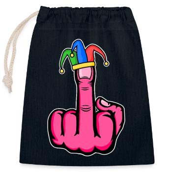 Mittelfinger Stingerfinger Karneval - Verschließbarer Geschenkbeutel aus Baumwolle (25x30cm) - Navy - Vorne