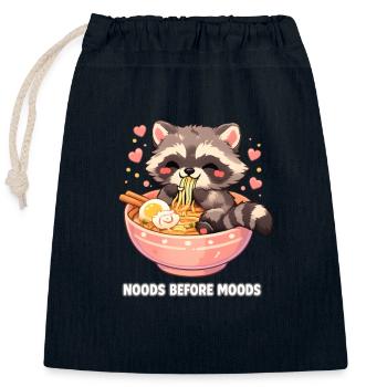 Ramen Waschbär - Verschließbarer Geschenkbeutel aus Baumwolle (25x30cm) - Navy - Vorne