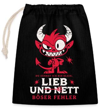 You think I'm small, sweet and nice – Funny T - Closable cotton gift bag (25x30cm) - black - Front