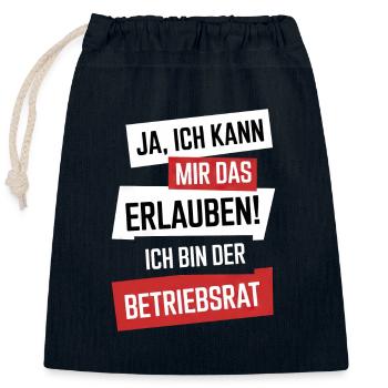 Lustiger Betriebsrat Spruch - Verschließbarer Geschenkbeutel aus Baumwolle (25x30cm) - Navy - Vorne