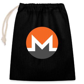 Monero - Private Cryptocurrency - Verschließbarer Geschenkbeutel aus Baumwolle (25x30cm) - Schwarz - Vorne
