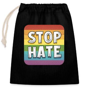 LGBTQ Stop Hate - Verschließbarer Geschenkbeutel aus Baumwolle (25x30cm) - Schwarz - Vorne
