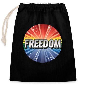 LGBTQ Freedom - Verschließbarer Geschenkbeutel aus Baumwolle (25x30cm) - Schwarz - Vorne