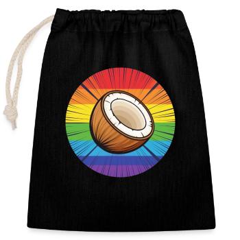 Noix de LGBTQ - Sac cadeau en coton avec cordon (25 x 30 cm) - noir - Devant